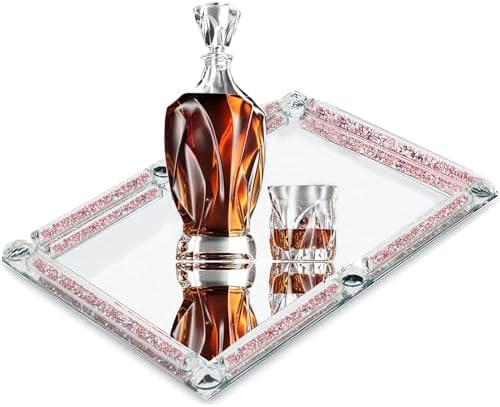 Large Crystal Tray, 15.7"x11.8"Rose Rectangular Makeup Perfume Tray - Image 6
