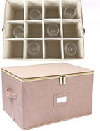 Wine Glass Storage Box, Stemware Storage Containers Cases with Dividers - Image 5