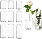 Glasseam Glass Bud Vases for Centerpieces, 12 Pcs Clear Small Vases in Bulk by Glasseam