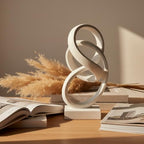 10" Modern Abstract Ribbon Decorative Sculpture, Knot Sculptures,Home Decor,Coffee Table Statues,Dining Living Room Desk Decor（White） - Image 4