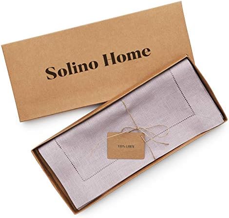Solino Home 100% Linen Table Runner Lilac, Classic Hemstitch 14 x 132 in - Image 5