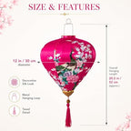 LUOZZY Chinese Hanging Lantern Diamond Paper Lantern Rose Red Home Decor - Image 2