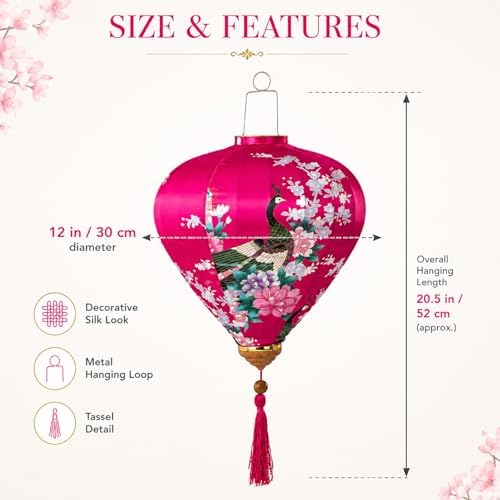 LUOZZY Chinese Hanging Lantern Diamond Paper Lantern Rose Red Home Decor - Image 2