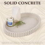 Oval Tray for Coffee Table Decor, 15" Concrete Coffee Table Tray,Cream Gray - Image 6