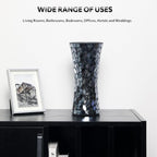 Mosaic Flower Glass Vase, 12 Inch Black Mosaic Vase for Centerpiece - Image 4