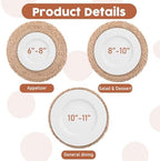 Round Woven Placemats Set of 20, 12" Brown Round Rattan Placemats Natural Water Hyacinth Place mats Farmhouse Boho Braided Placemat for Dining Table, Home, Wedding, Heat Resistant/Anti-Slip - Image 3