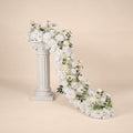 72inch Aisle Flower Garland with Chiffon Sheer Drape, White Rose and Hydrangea, Artificial Flowers for Wedding Arch, Backdrop, Reception Table Decor - Floral Runner for Ceremony Pathway & Bridal Suite by Unknown