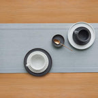 Solino Home 100% Pure Linen Table Runner Dusty Blue Hemstitch, 14 x 156 in - Image 3