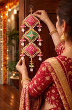 Divyakosh Handmade Multicolor Shubh and Labh Door Hangings, Welcome Tags, Temple & Diwali Decor, Pack of 2 - Image 2