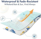 MIULEE Floral Outdoor Pillows Covers with Inserts 18x18 Blue and Yellow - Image 2