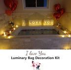 I Love You Luminary Bags with LED Tea Light Candles, Balloons, and Rose Petals – Romantic Decorations for Proposals, Anniversaries, and Special Moments - Image 2
