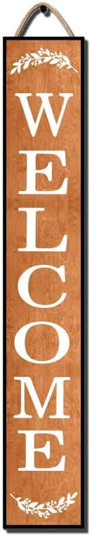 48 * 8 Inch - Welcome Sign for Front Door - Large Wood Plank Set, Standing/Hanging Porch Decor, Rustic, Indoor/Outdoor by Hilonret