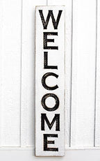 Large Vertical Welcome Sign - Carved Wood Board Rustic Distressed Porch Farmhouse Style Restaurant Cafe Wooden Wall Art Decoration (Available in 3 Sizes: 8" x 40", 10" x 48" and 12" x 60") - Image 2