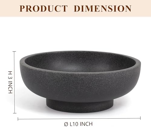 YMXYJM Decorative Resin Bowl, Large Fruit Bowl, Artificial Stone Black - Image 2