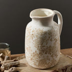 Ceramic Vintage Vase Flower Decorative Vase Chinoiserie Decor Rustic Farmhouse Retro Floral Vases for Table Bookshelf Mantel Kitchen Living Room Office - 9.5" Brown by ooit