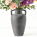 Ceramic Flower Vase with Handles, 11 Inch Tall Farmhouse Vase by Letsupgradeyourhome