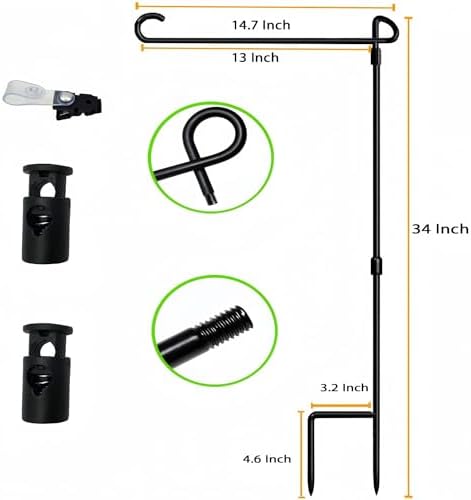 Garden Flag Pole Stand Holder,Akeydeco 10 Pack Garden Flags for Outside with Flag Stopper and Clip Waterproof Powder-Coated Paint for Flag Pole Holder for Outside House,Yard Flags for Outside - Image 7