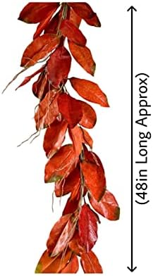 Serene Spaces Living 48in Long Artificial Magnolia Leaf Garland, Ideal to Hang at Wedding, Store Display, Window Sill, Fall Decor, Perfect Holiday Décor - Image 4