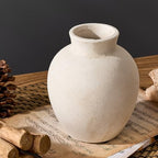 SIDUCAL Ceramic Decorative Flower Vase | 6 Inch Pottery Rustic Farmhouse Boho Vase for Home Decor, Table, Living Room, Bathroom, Shelf, Mantel Decoration, Wedding, White - Image 4