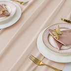 MDS Pack of 20 | Champagne Gold | 10ft Chiffon Table Runner 29x120 Inches Long Romantic Rustic Sheer Gauze Runner for Wedding Bridal Shower Birthday Banquets Engagement Spring Easter Boho Decorations - Image 4