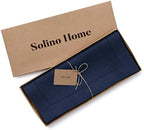 Solino Home 100% Pure Linen Table Runner Navy, Classic Hemstitch 14 x 90 in - Image 5