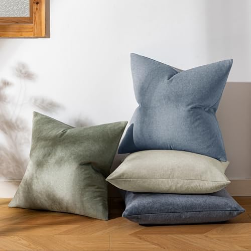 a moment Waterproof Throw Pillow Covers Set of 4,24x24 Inch Outdoor Stain Resistant Pet Friendly Pillowcases Cushion Covers for Patio Sofa and Living Room,Seaside Mist - Image 7