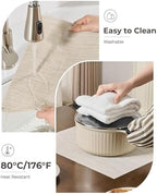 Leetaltree Beige White Placemats Set of 24 - Heat Resistant Non-Slip Place mats for Dining Table, Washable Durable PVC Vinyl Woven Table Mats(Beige White, 24) - Image 5