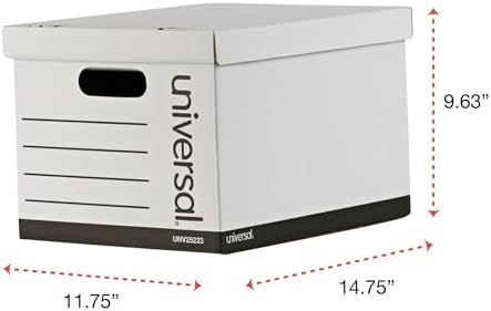 Universal Basic-Duty Economy Record Storage Boxes, 12 Pack, Letter/Legal Files, 12" x 15" x 10", White, - Image 4