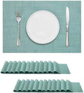 Woven Vinyl Placemats Set of 24, Mint Green by ButterMelt