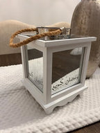 Ramadan Kareem Wooden Mirrored Lantern - Unique Eid Festive Decoration for Home Warm, Inviting Ambiance Muslim Allah New Year (9x7 Inches, Battery Operated), Large - Image 4