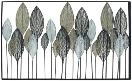 Deco 79 Metal Leaf Wall Sculpture, Wall Art 59" x 1" x 37" Bronze by Unknown
