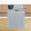 Solino Home 100% Pure Linen Table Runner Dusty Blue Hemstitch, 14 x 132 in by SolinoHome