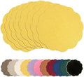 AHHFSMEI Round Faux Linen Placemats Set of 8 Heat Resistant Non-Slip Stain Proof Table Mats for Kitchen Dining Elegant Decor Place Mats (Yellow,8) by AHHFSMEI