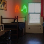 University Football Hand Sign for Wall Decor, Sports Hand Orange and Green U Neon Light Dimmer for Dormitory Decor,USB Power Lights for Man Cave, Bedroom, Game room Decor and Sport Fans Gifts - Image 4