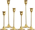 6PCS Brass Candlestick Holders Gold Candle Holders Taper Candle Holders by VOELIGT