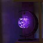 LED Decorative lamp Table lamp 3D Magic Moonlight Wrought Iron Night Light Christmas Home Decoration Birthday Gift USB Power Supply 5.5 * 5.1 * 11 inches （A Purple） - Image 4