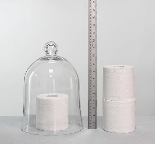 CYS EXCEL Glass Bell Dome Cloche (H:12" W:8.5") | Multiple Size Choices Enchanted Rose Glass Cover | Cake Dessert Display | Terrarium Jar Plant Cover - Image 5