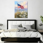 July 4th Patriotic Canvas Wall Art 4th of July USA Decorations American Flag Painting Picture Patriotic Floral Poster Independence Day Home Decor 16x20in - Image 5