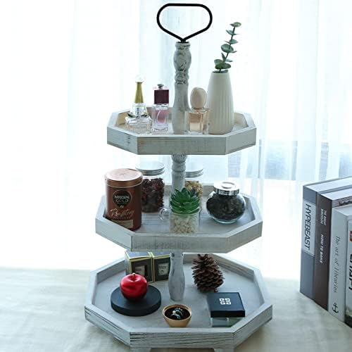 3 Tiered Wood Farmhouse Tray Stand Serving Tray for Cupcake & Home Display - Image 4