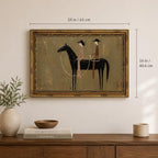 Gold Framed Black Horse Wall Art, Western Canvas Print, 24x16 - Image 5