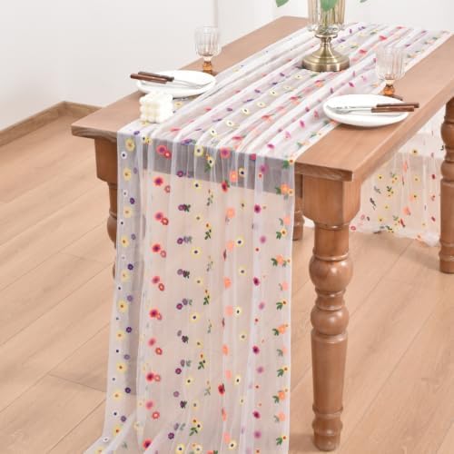 3 Pack Flower Table Runner Floral Daisy Fall Wedding Birthday Party Decor - Image 5