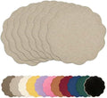 AHHFSMEI Round Faux Linen Placemats Set of 8 Heat Resistant Non-Slip Stain Proof Table Mats for Kitchen Dining Elegant Decor Place Mats (Linen Beige,8) by AHHFSMEI