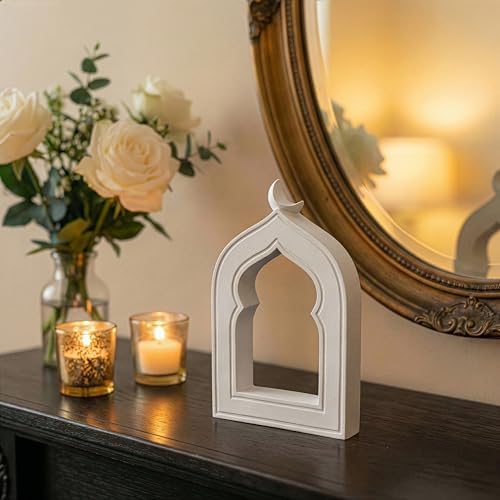 iwa concept Islamic Mihrab-Inspired Table Decor, Freestanding White Stone Decoration, Ramadan and Eid Home Decoration - Image 5
