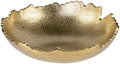 Red Co. 8.75” Gold Moon Decorative, Asymmetrical Torn, Hammered Metal Centerpiece Bowl with Sculpted Edges by RedCo