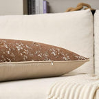 Spring Flower Lumbar Throw Pillow Cover 14x36 Inches Brown Vintage Floral Pillow Cover Farmhouse Summer Cushion Cover Leaf Pillowcase Home Decor for Sofa Living Room Couch - Image 3