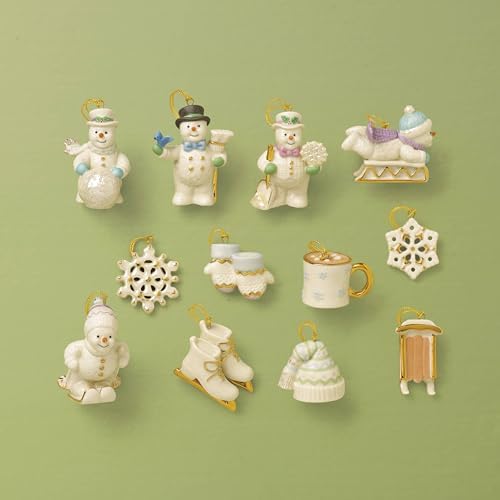 Lenox Snow Pals 12-Piece Christmas Snowman Hanging Ornament Set - Image 2