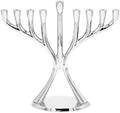Silver Contemporary Hanukkah Menorah, Full-Size 9" Inch Polished, Non-tarnishing, Holds Most Hanukkah Candles by TheDreidelCompany