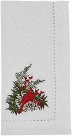 Park Designs White Cardinal Napkin Set of 4, Embroidered by ParkDesigns