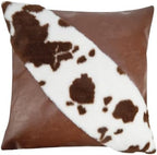 TOMWISH Faux Fur and Artificial Leather Throw Pillow Covers 18x18 Set of - Image 2
