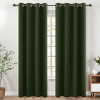 KOUFALL Forest Green Blackout Curtains, 52 x 90 Inches Long, Grommet Thermal Insulated Room Darkening Window Drapes, Olive Green Window Treatments for Living Room, Bedroom by KOUFALL